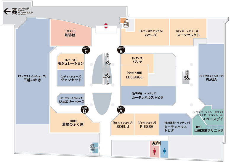 2階の好動線で自然に目を引くイベントスペース 216区画の図面・フロアマップ